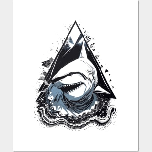 Abstract Shark Posters and Art